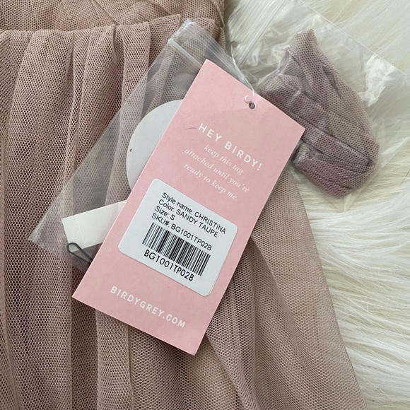 Birdy Grey Sandy Taupe Tulle Tan Strapless Christina Convertible Formal Dress - Picture 14 of 15